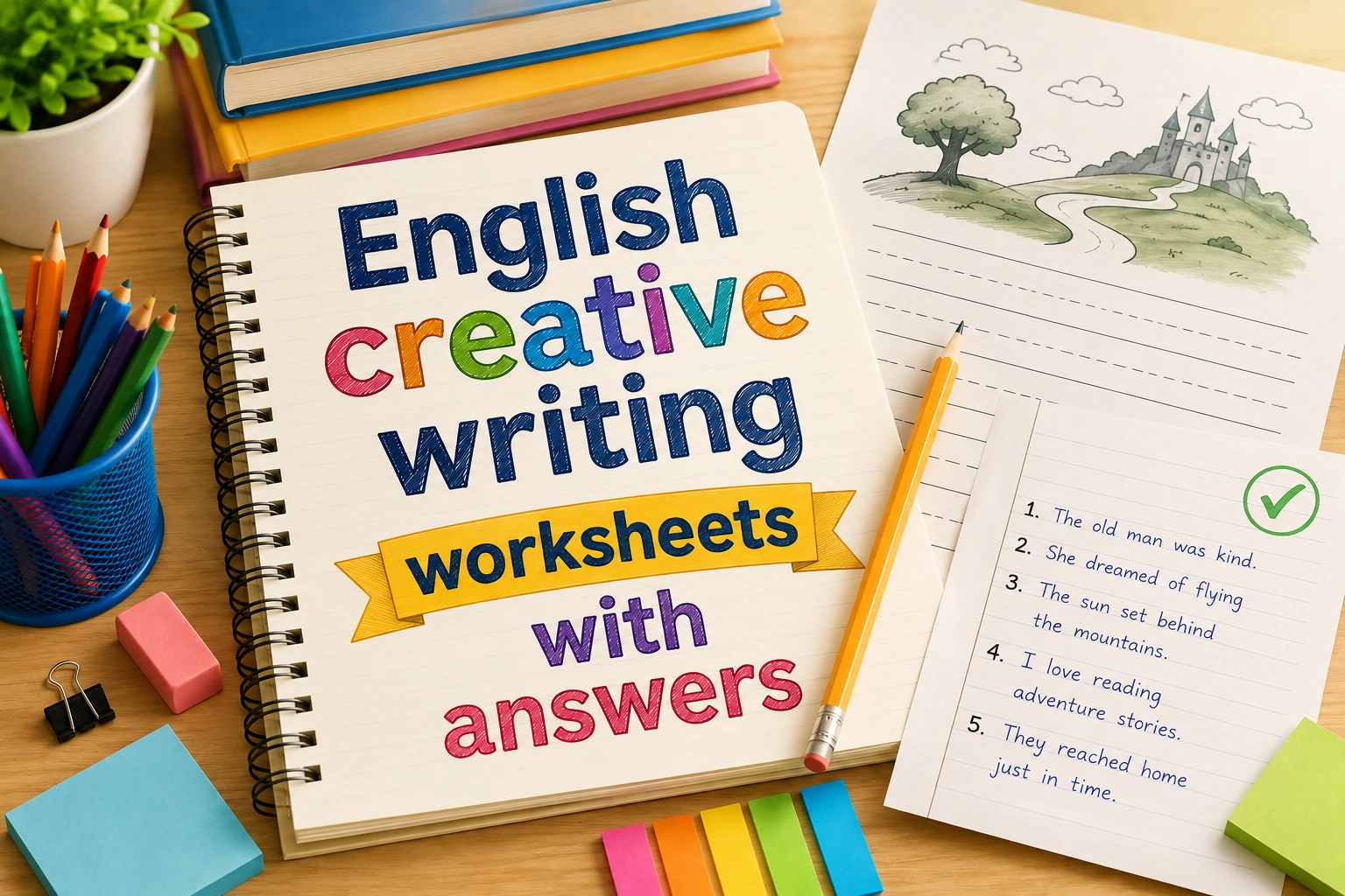 English creative writing worksheets with answers - Oratrics