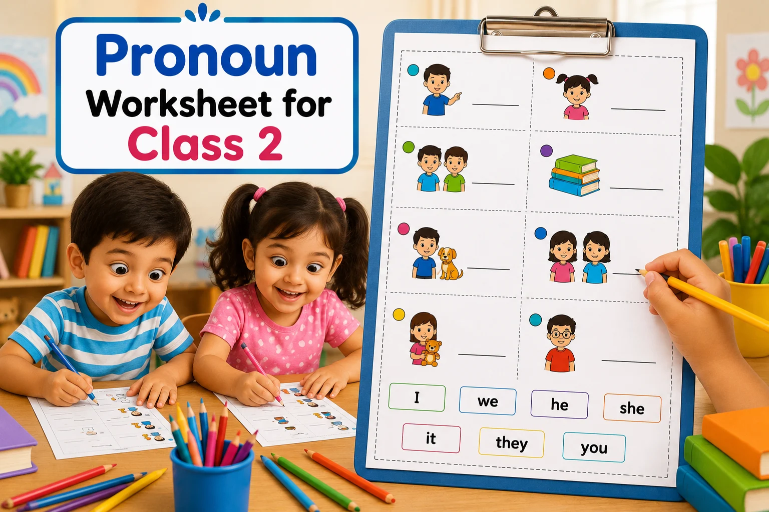 Pronoun worksheet for class 2 - Oratrics