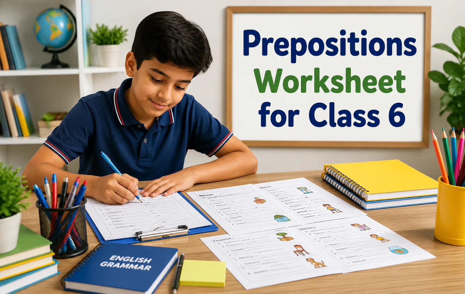 prepositions worksheet for class 6 - Oratrics