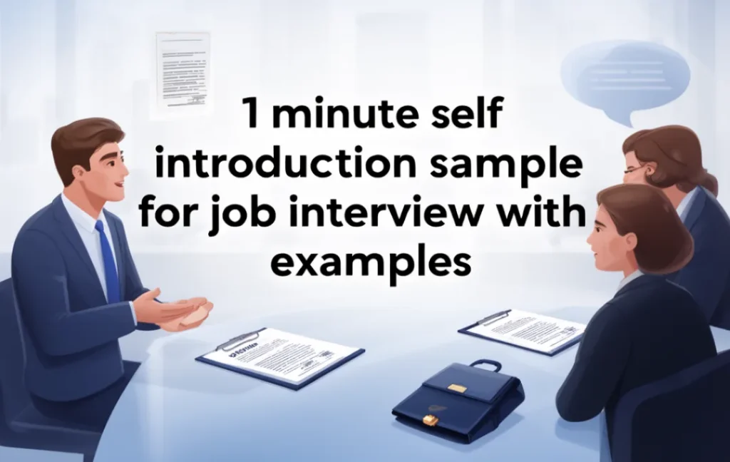 1 minute self introduction sample for job interview with examples