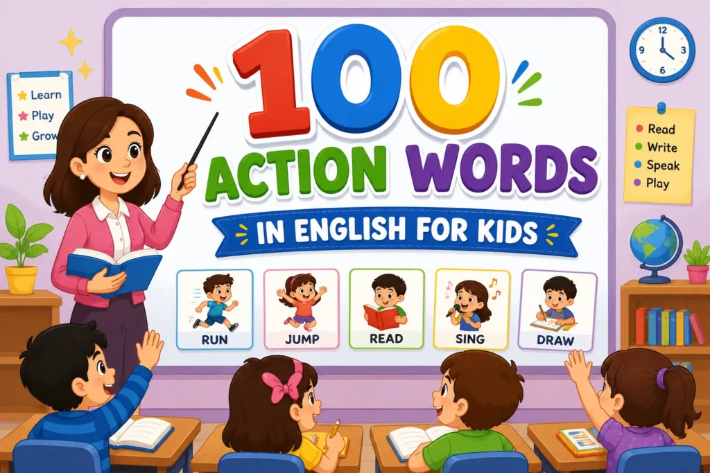 Action words in English for kids