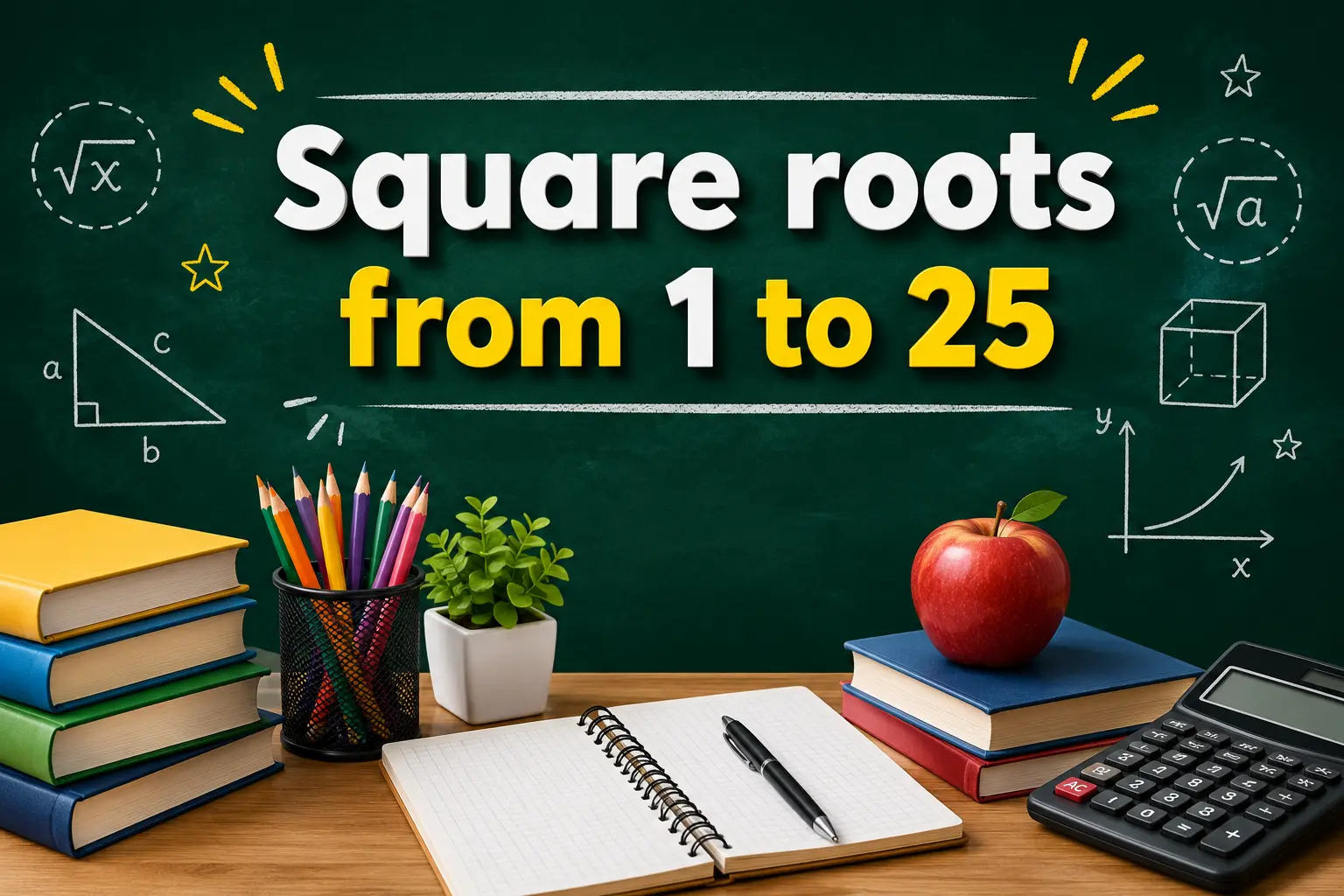 Square roots from 1 to 25 : Learn from Oratrics math experts tutors