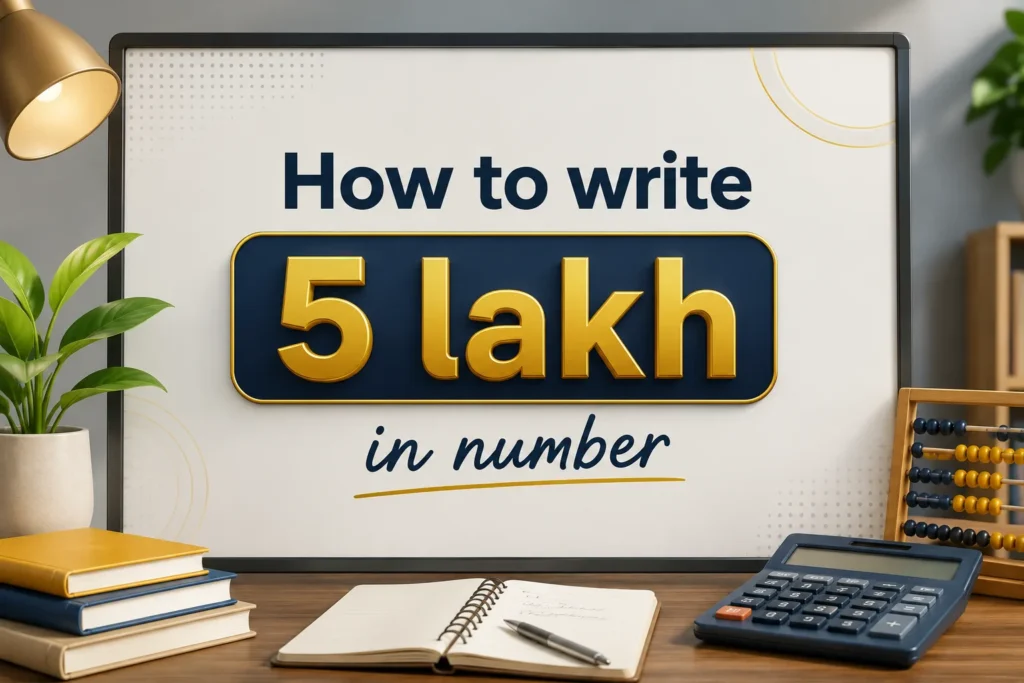 How to write 5 lakh in number and convert - Oratrics