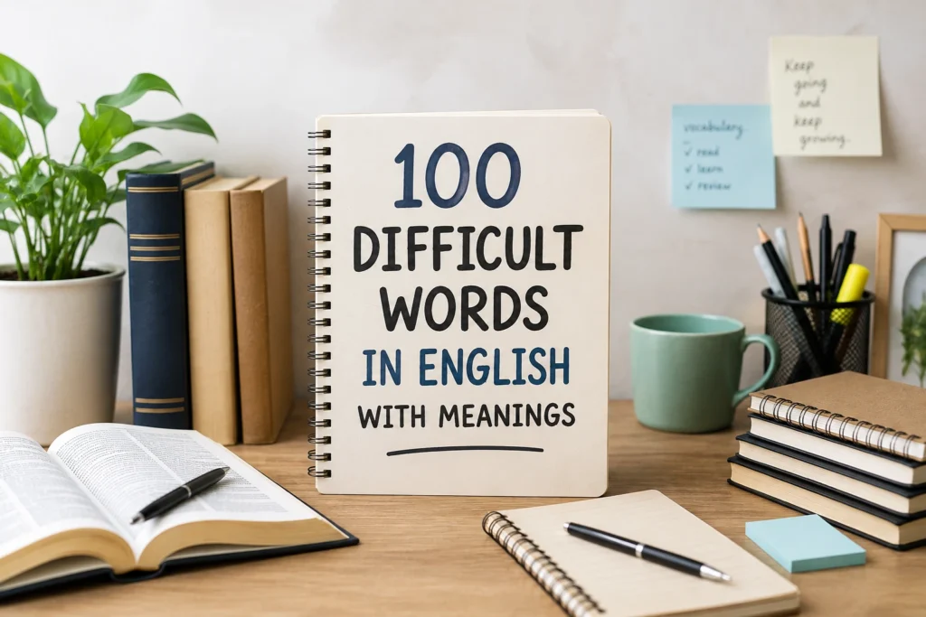 100 difficult words in english with meaning - oratrics