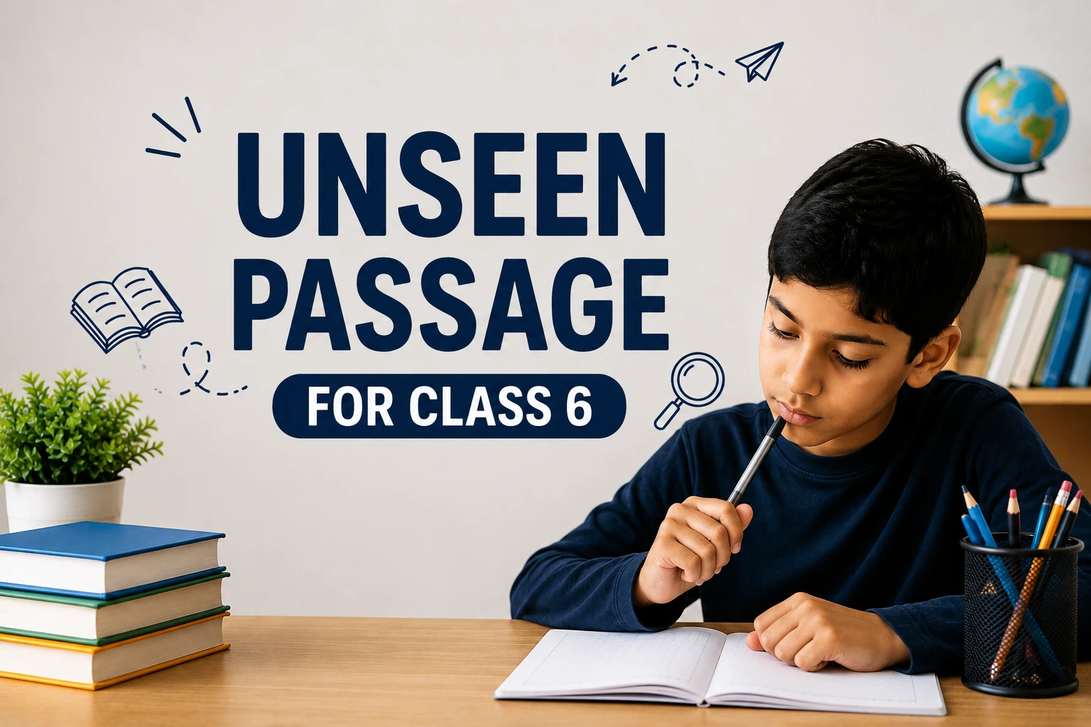Complete worksheet for Unseen passage for class 6 - Oratrics