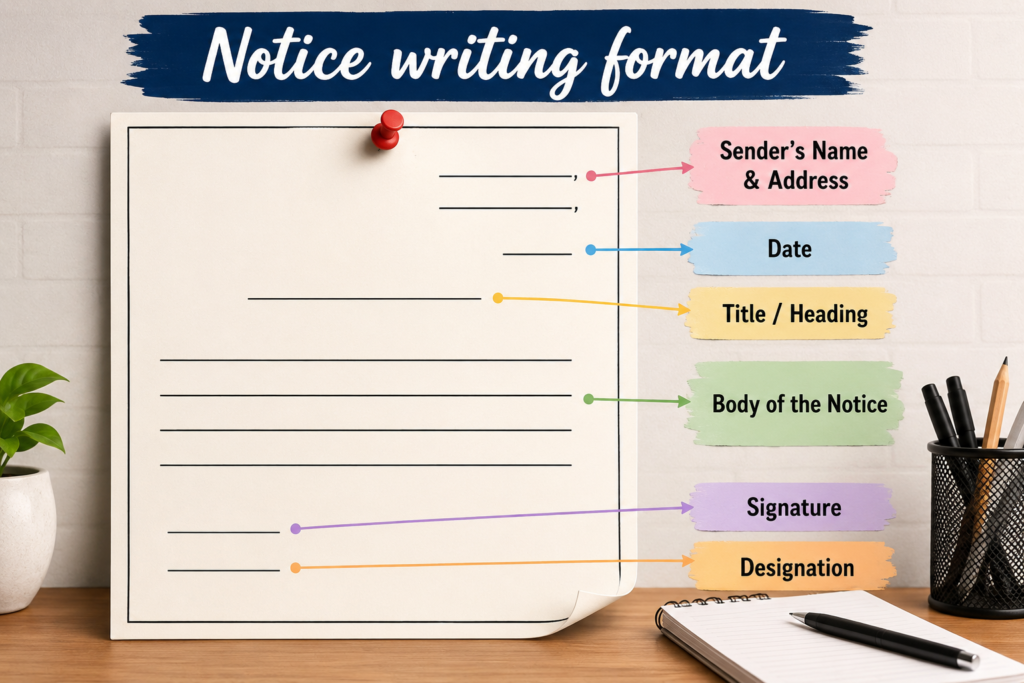 Complete guide for notice writing by Expert Oratrics Tutors