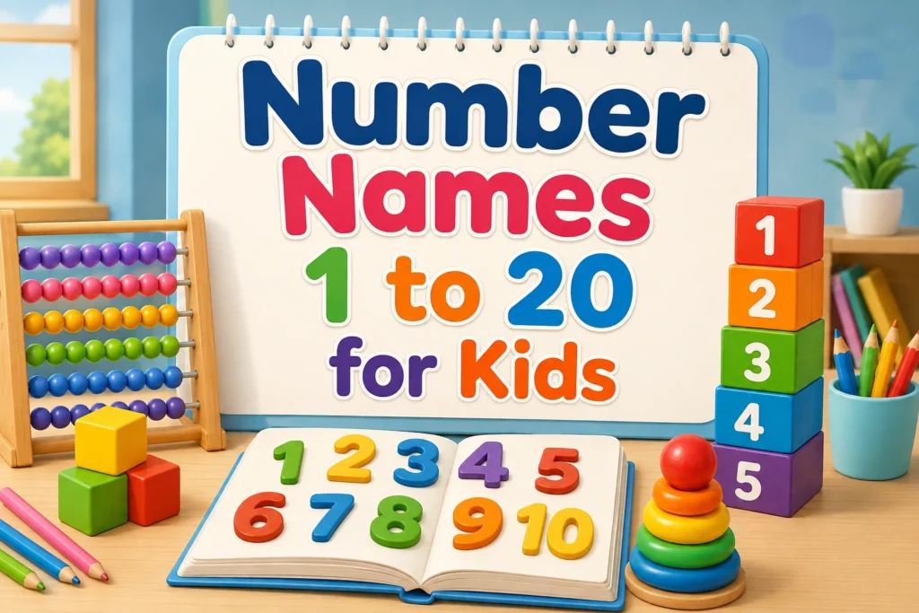 number name 1 to 20 for kids with Spelling - Oratrics