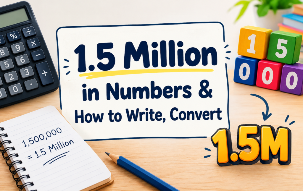 1.5 million in numbers & How to write and convert it