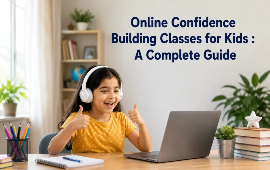 Online confidence building classes for kids with a child learning confidently from home