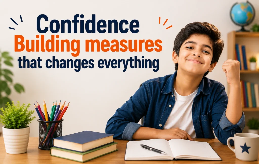 Confidence building measures that changes everything, featuring a confident child in a positive learning environment.