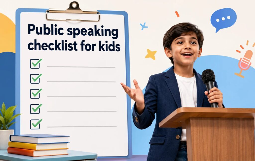 Public speaking checklist for kids to build confidence and improve speaking skills