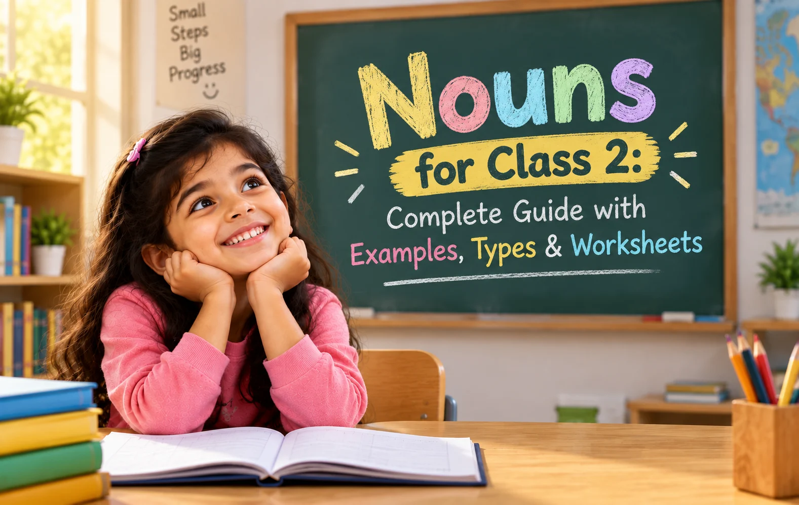 Nouns for Class 2 with types, examples, grammar rules, and worksheets