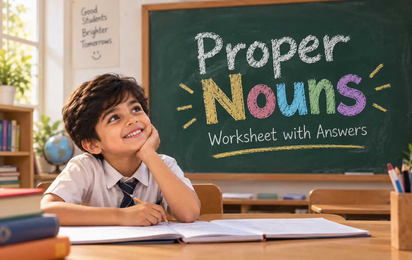 Proper nouns worksheet with examples and grammar exercises for students
