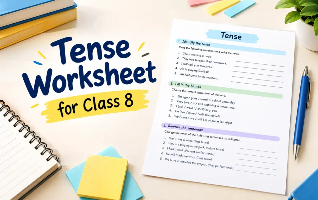 tense worksheet for class 8 students for better practice - Oratrics