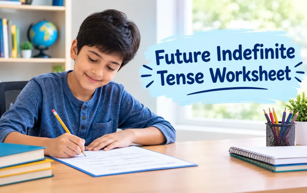 Complete worksheet for future indefinite tense with exercise for better practice