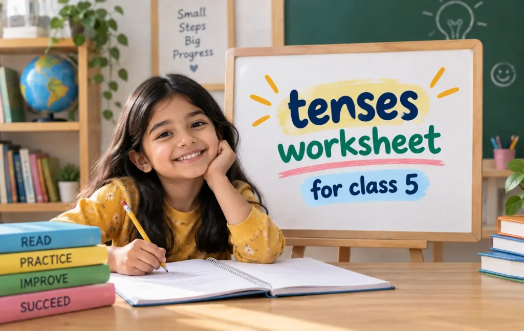 Tenses worksheet for class 5 with practice questions and answers