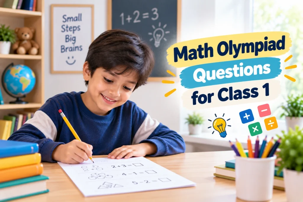 Math Olympiad questions for Class 1 students with simple practice problems