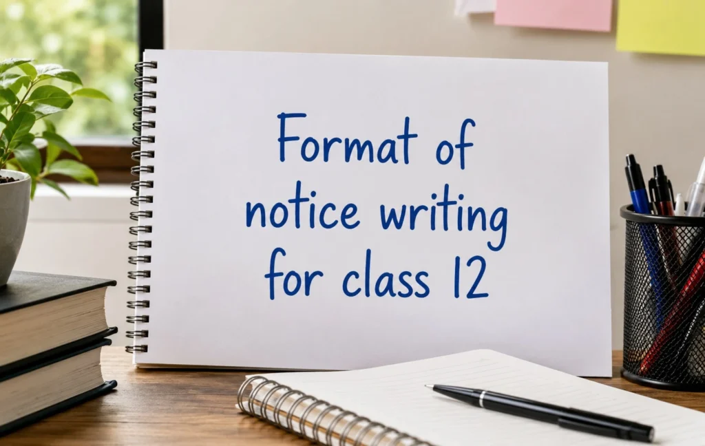 Format of notice writing class 12 with proper structure and essential details