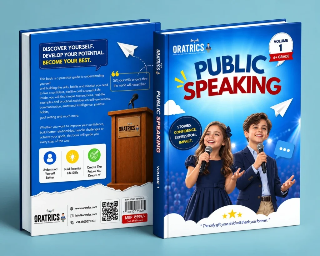 Oratrics Public Speaking book for grade 6+ volume 1