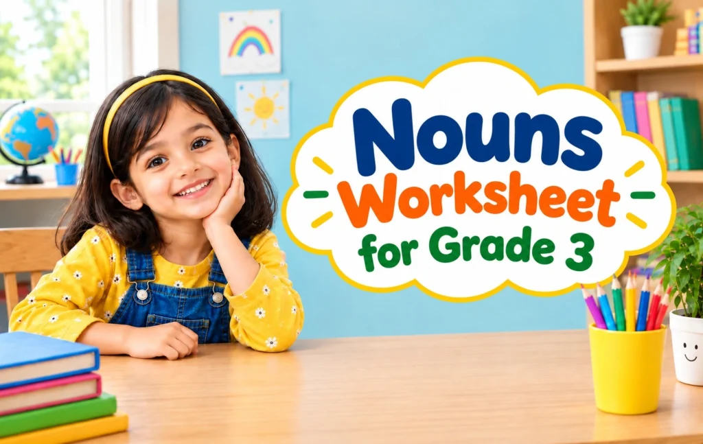 Learn Nouns with worksheet for grade 3 - Oratrics