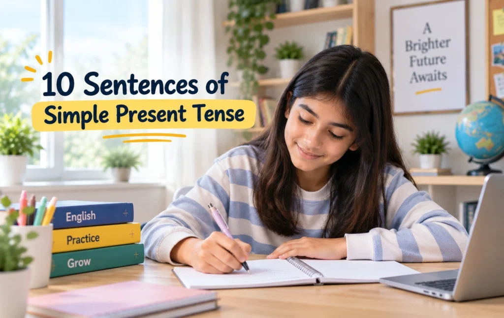 Find 10 sentences of simple present tense with worksheet for practice - Oratrics